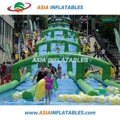 Commercial Use Giant Inflatable Water Slide Long Slip N Slide The City