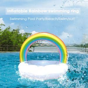Rainbow Giant Inflatable Swimming Ring Adult Kids Water Mattress Swim Pool Floats Toys Holiday Party Toys Piscina