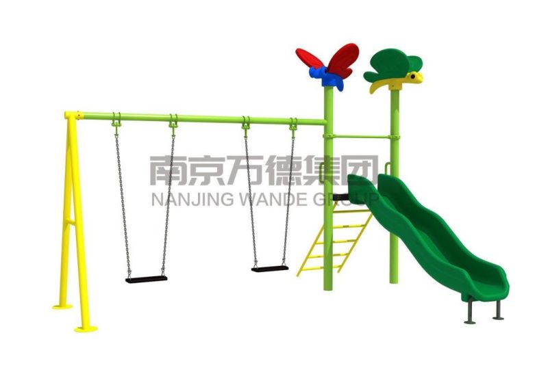 Wandeplay Amusement Park Children Outdoor Playground Slide Equipment with Swing