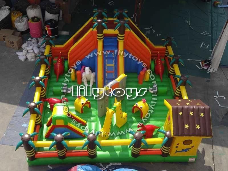Inflatable Durable Slide Lilytoys Amazing Jungle Inflatable Playground Equipment