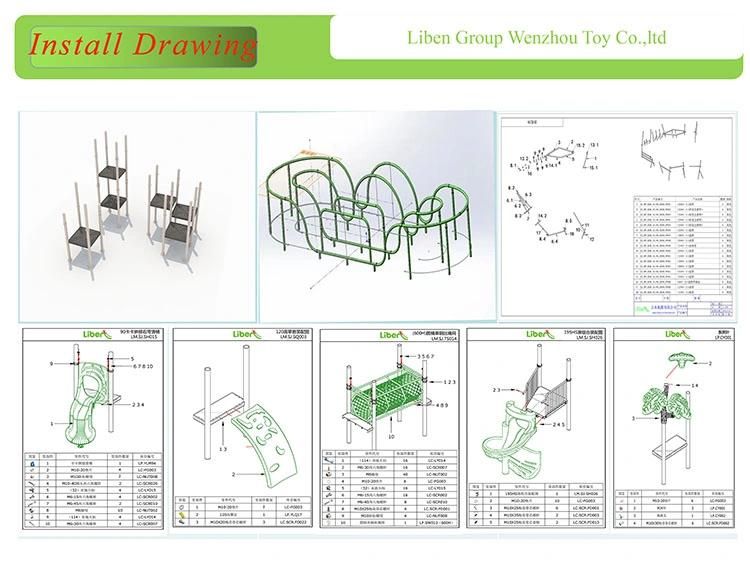 Amusement Park Kids New Style Custom Outdoor Climbing Playground Equipment Slide