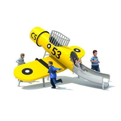 Customize Outdoor Playground Type Kids Play Equipment Wooden Airplane