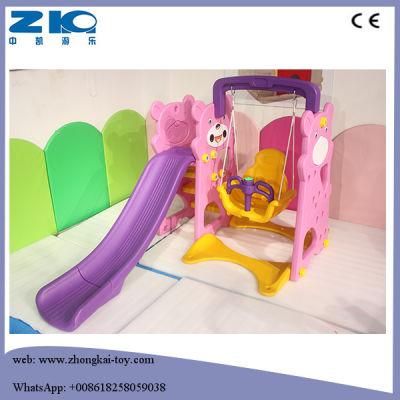Indoor Colorful Safety Plastic Slide with Swing for Children