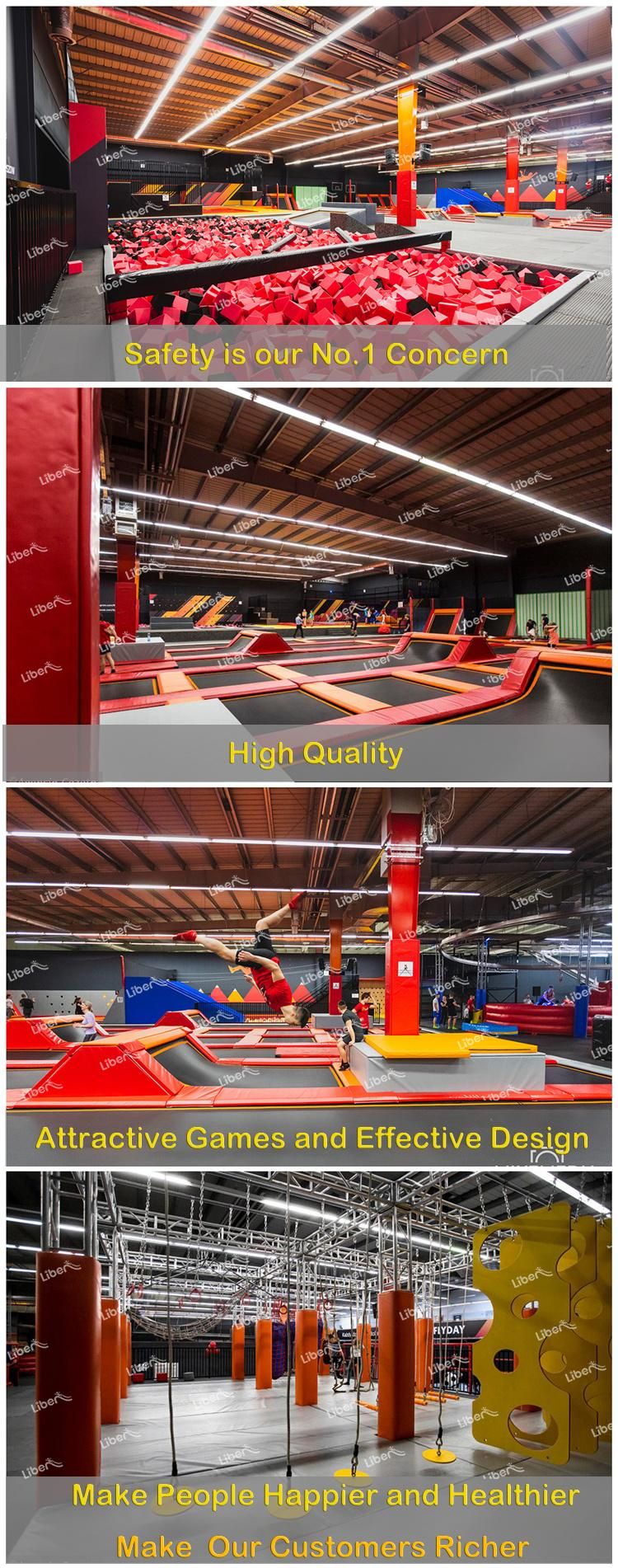 Cheap and Interesting Irregular Shaped Round Trampoline Park with Foam Pit