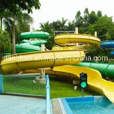 Closed and Open Fiberglass Water Amusement Slide for Aqua Park