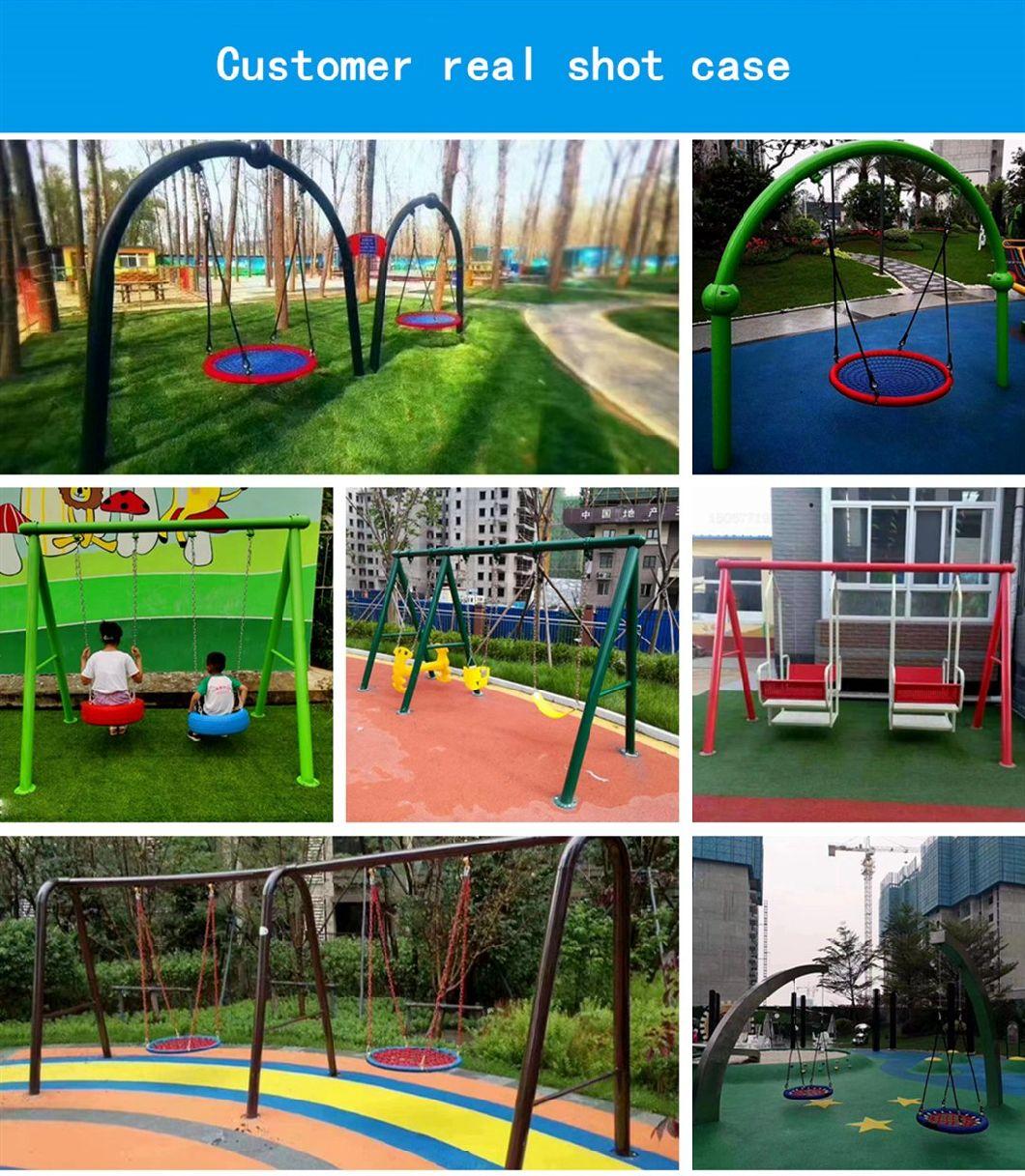 Outdoor Playground Equipment Kids Amusement Park 3 Person Moon Swing Set