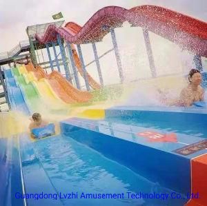 Fiberglass Water Park Equipment 4-Lane Rainbow Racing Water Slide /Height 8m (LZH-011)
