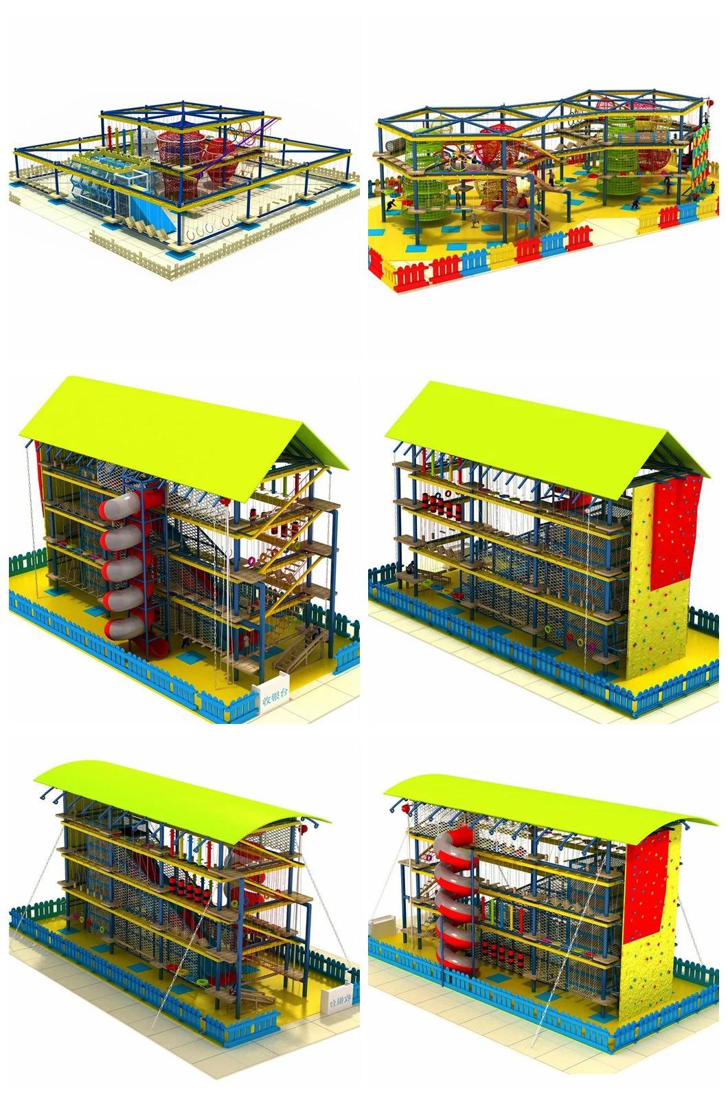 Kids Playground Expansion Adventure Equipment Park Outdoor Climbing Wall Tz15