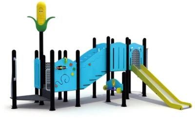 Corn Shape Outdoor Playground Equipment PE Board Galvanized Steel Pipe Slides