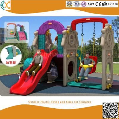 Outdoor Plastic Swing and Slide for Children