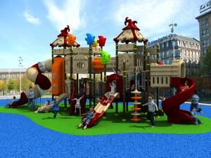 Plastic Material and Outdoor Playground Type Kids Play Equipment Slides (HD16-066A)
