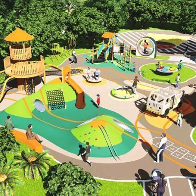 Scenic Children&prime;s Outdoor Playground Equipment Community Park Slide Climbing Frame