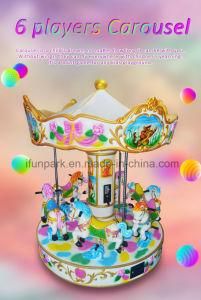 Six Player Carousel Arcade Kids Coin Operated Ride Horse Game Machine