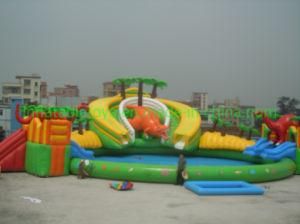 Dinosaur Jurassic Inflatable Water Park with Pool Mobile Inflatable Splash Pool Park