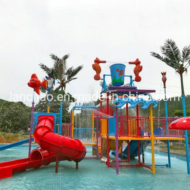 Small Size Children Playground with Fiberglass Water Slide