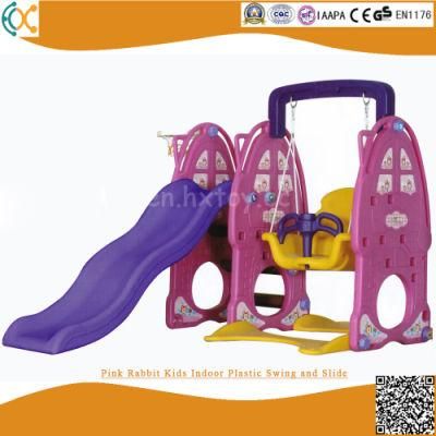 Pink Rabbit Kids Indoor Plastic Swing and Slide