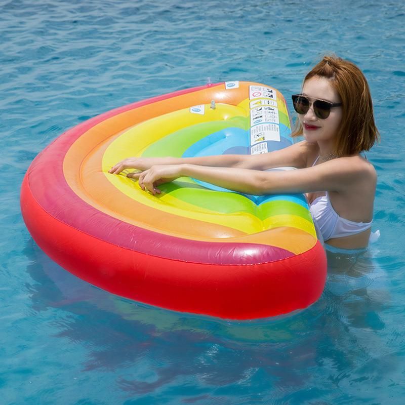 Summer Water Play Equipment Toys Inflatable PVC Eco-Friendly Rainbow Pool Float