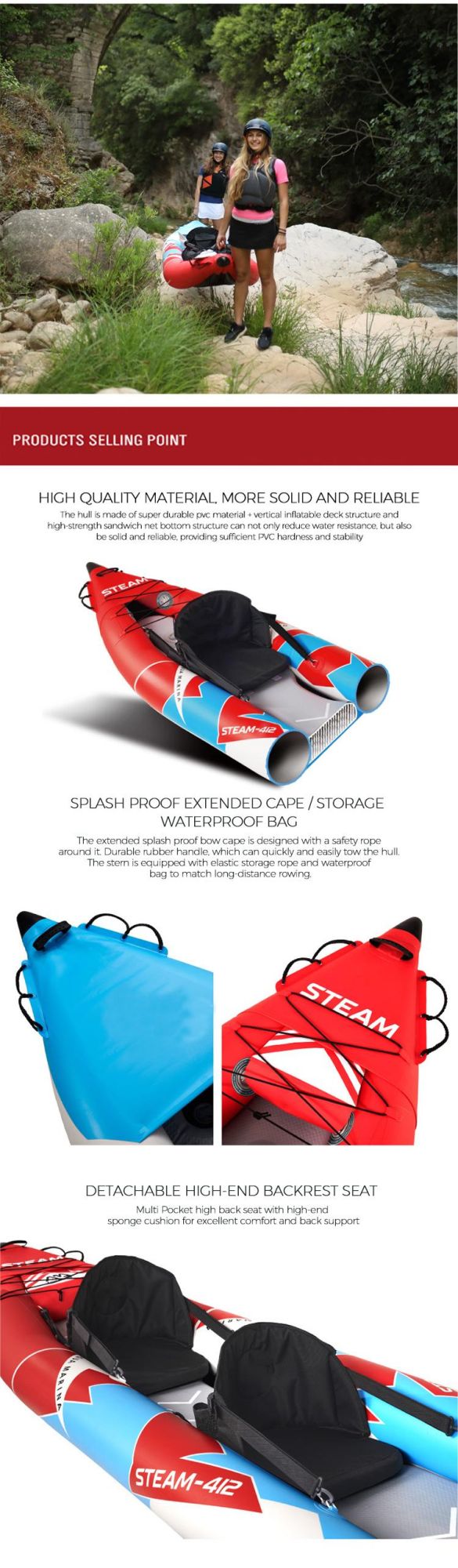 Summer Vacation Water Games Inflatable Boat with Paddle