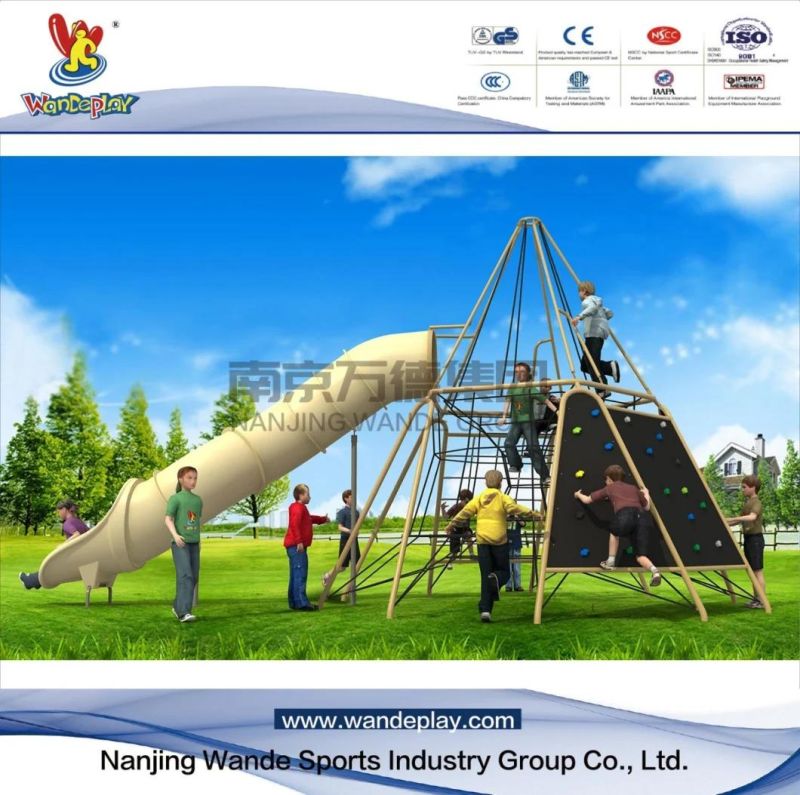 Amusement Park Outdoor Plastic Slide Climbing Rope Children Playground Equipment