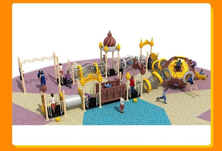 China Supplier Custom Funny Colorful Children Outdoor Playground Climbing Equipment with Slide Kids School