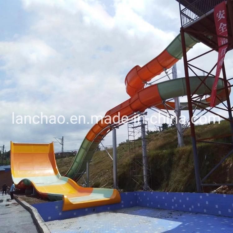Skin Raft Fiberglass Boomerango Water Park Slide for Adult