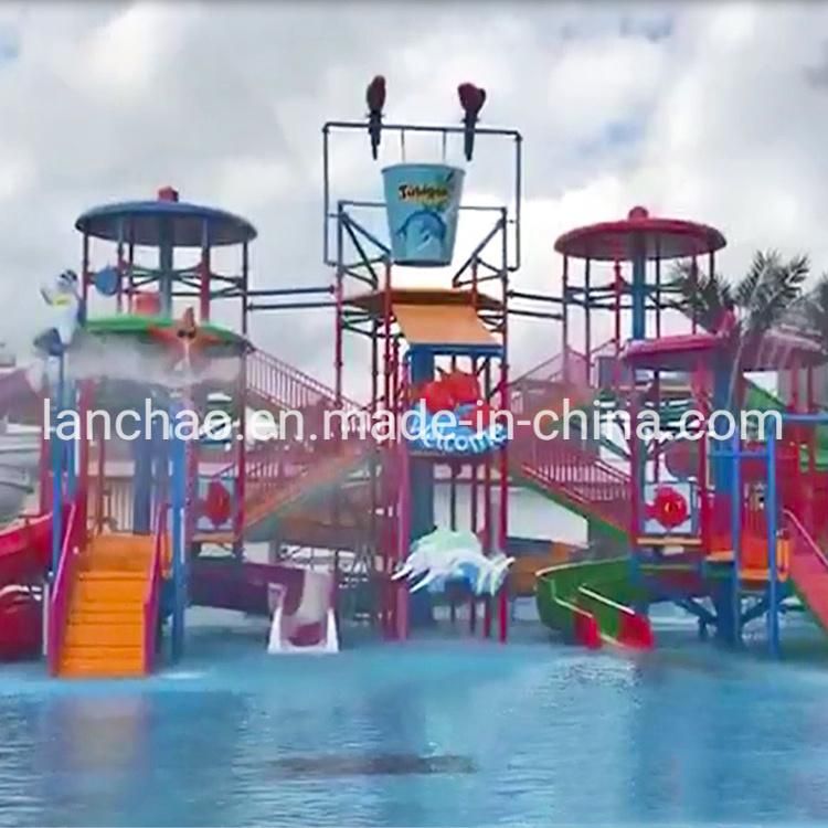 Colorful Large Water Park Equipment Fiberglass Water House for Sale