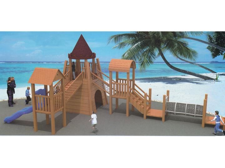 Outdoor Garden Castle Wooden Playground Equipment for Kids