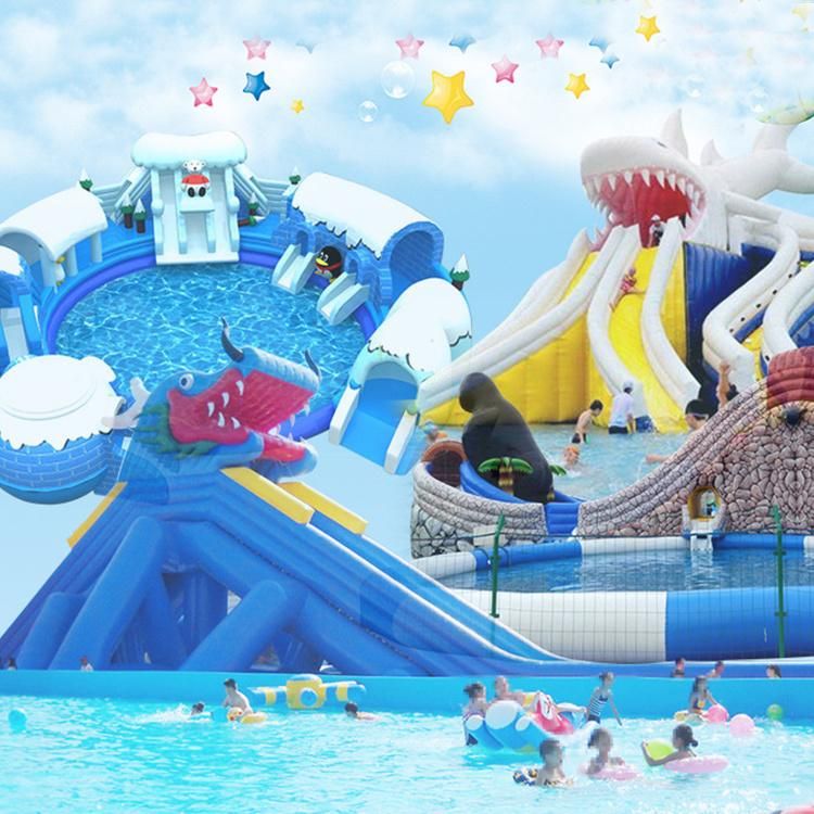 Multi Person Inflatable Water Slide Water PVC Inflatable Park for Kids