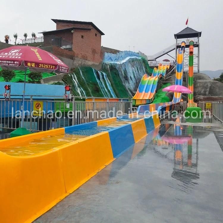 Large Water Theme Park Equipment High Speed Rainbow Water Slide