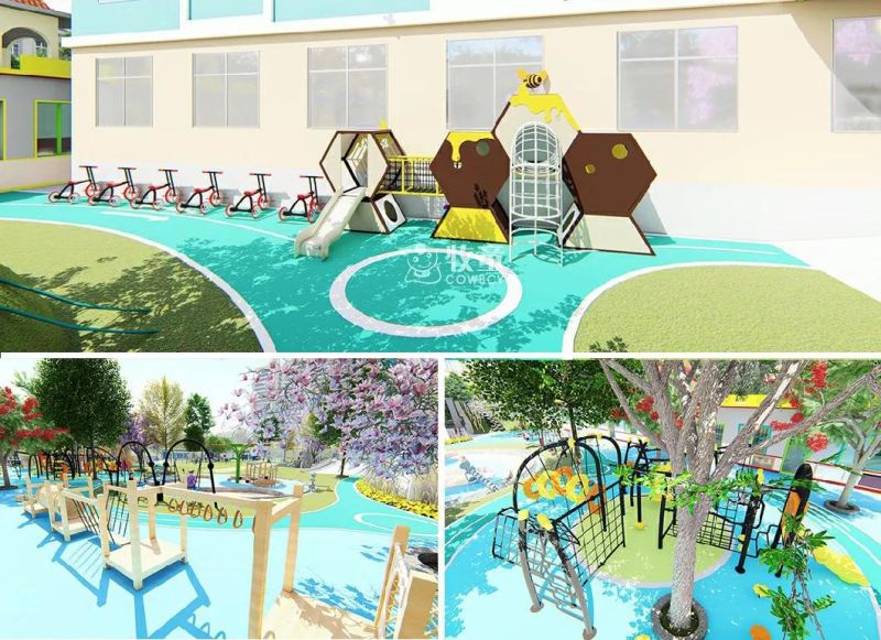 Cheaper Price Newest Outdoor Exercise Playground Equipment with Slide