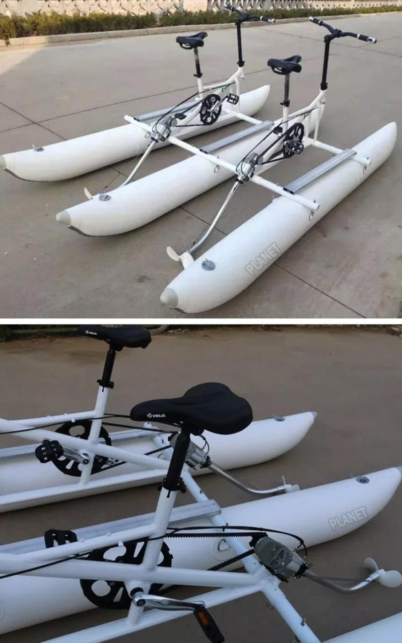 Red Portable PVC Double Player Inflatable Water Buoy Pontoon Water Bike
