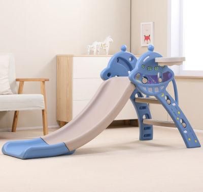 Preschool Climbing Slide Toys Kids Soft Play Equipment Children Indoor Playground Kids Playhouse Plastic Slide with Basketball Hoop