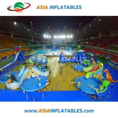 Outdoor Amusement Inflatable Land Water Park Playground with Slide and Pool