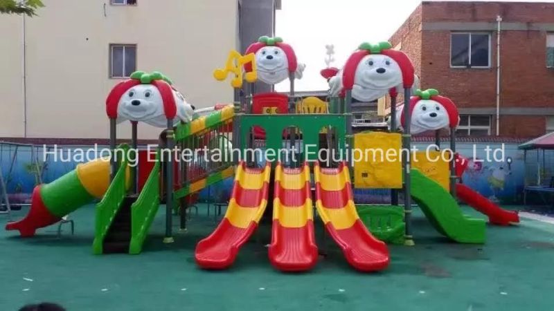 New Design Outdoor Playground Popular Kid Playhouse Slide Cartoon Style with ISO/TUV/ASTM Certificates Anti-Fading, Anti-Aging Park