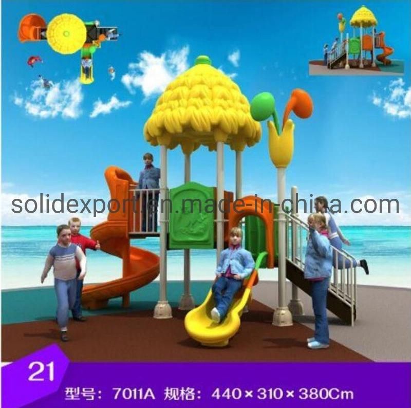 Playground Plastic Combined Slide with Straight Wave Rotation Turbo Style