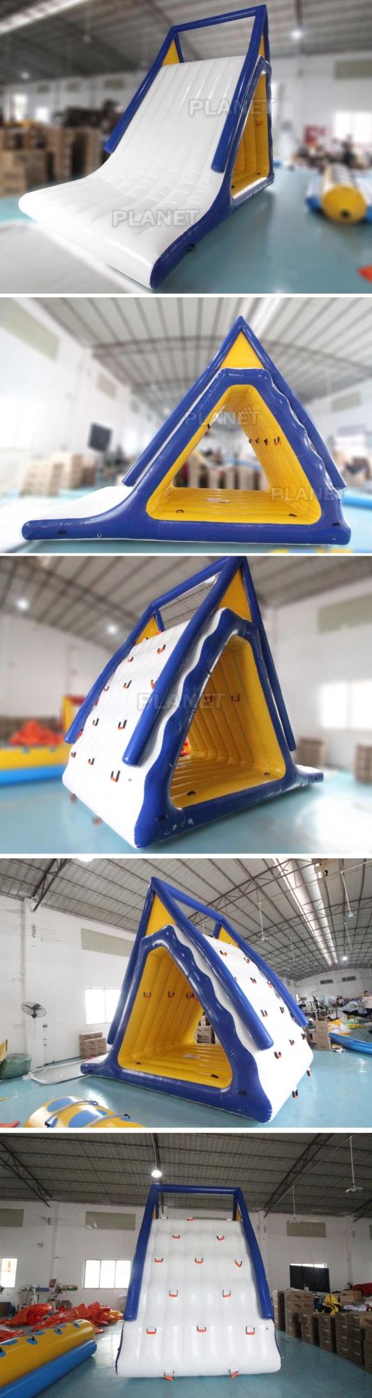 Custom PVC Inflatable Floating Water Slide with Climbing Wall