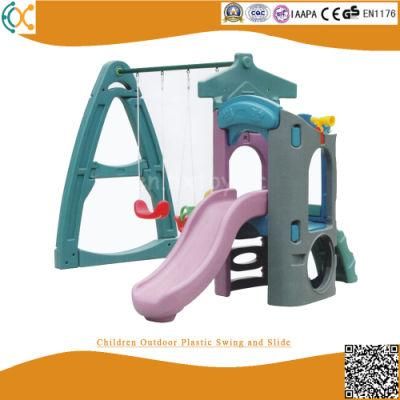 Children Outdoor Plastic Swing and Slide