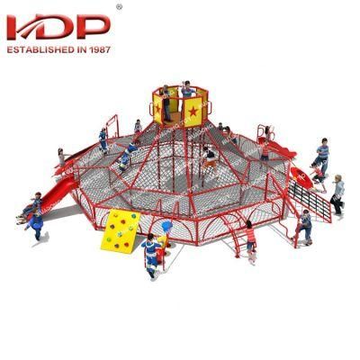 Outdoor Large Rope Net Climbing Playground with Slide Equipment