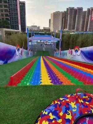 Commercial Outdoor Playground Plastic Colorful Rainbow Slide for Kids