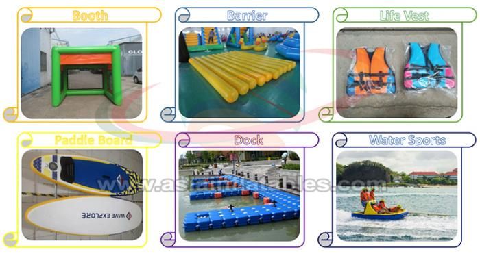 Colorful Kids Inflatable Water Parks Floating Water Slides