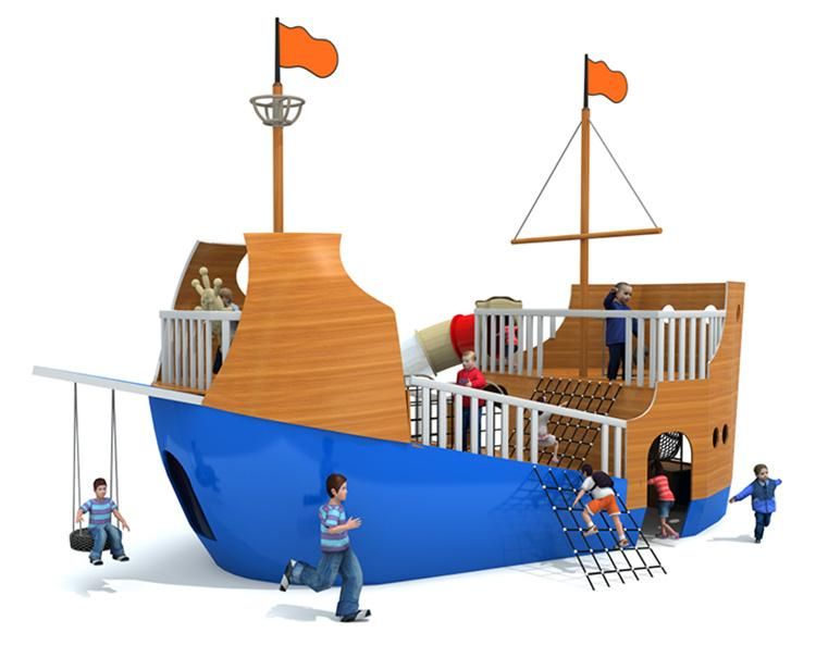 Playground Pirate Ship Series Large Kid Wooden Amusement Equipment