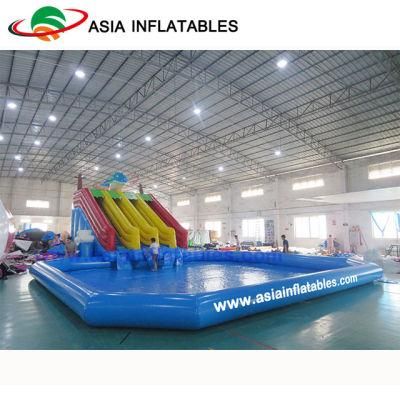 Giant Inflatable Water Park Slide, Inflatale Backyard Water Pool with Slide