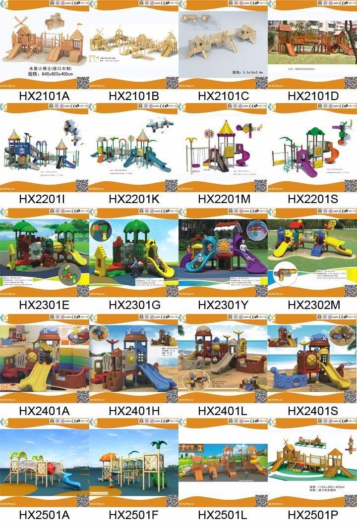 Outdoor Colorful Plastic Amusement Park for Kids Swing and Slide
