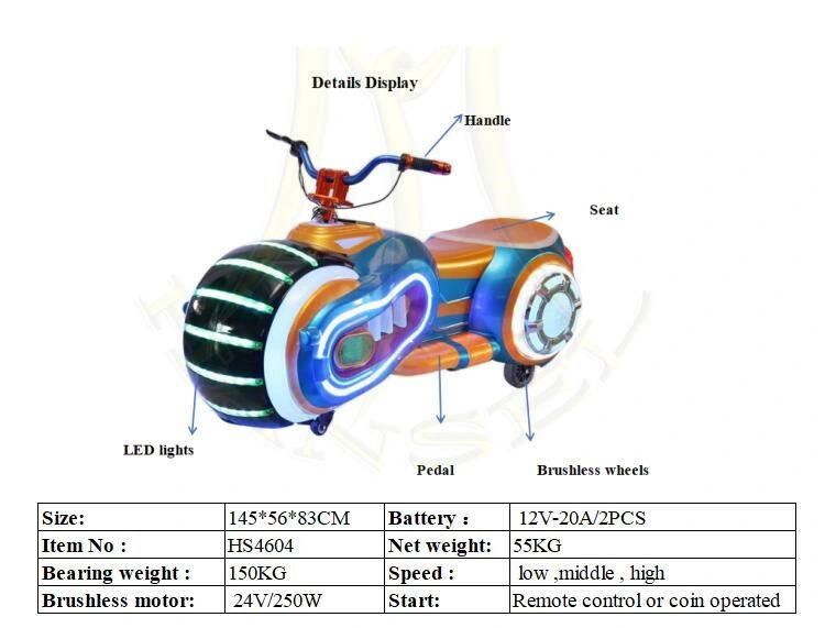 Hansel Outdoor Amusement Park Remote Control Motorbike Electric for Sale