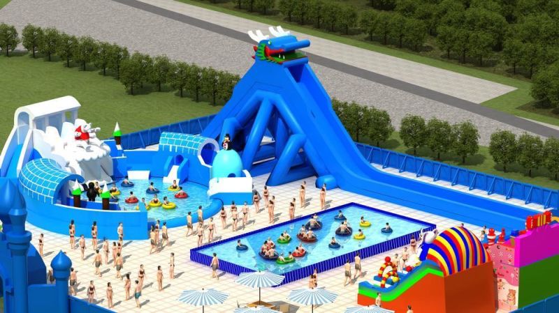 60 X 50m Commercial Inflatable Carnival, Inflatable Amusement Park Outdoor, Entertainment Park for Party Event Company