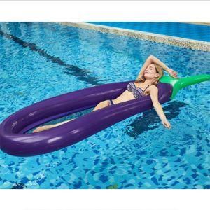 Hot Sale Super Large Swimming Recliner with Net Eggplant Ring, Water Environmental Protection PVC Folding Floating Bed Floating Row