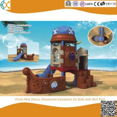 Pirate Ship Plastic Playground Equipment for Kids with Ball Pool