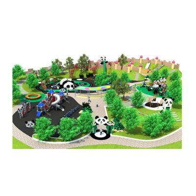 2018 Most Popular Large Children Panda Theme Outdoor Playground Park