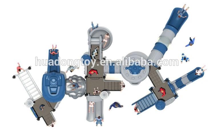 Outdoor Children Large Plastic Game Pipeline Slide Playground
