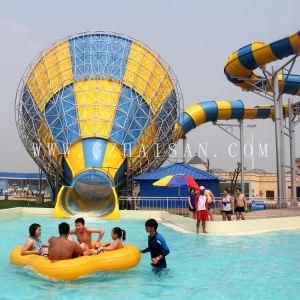Adult Amusement Park with Exciting Water Slides and Funny Small Kids for Kids